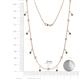 4 - Belina (17 Stn/2mm) Round Green Garnet and Diamond Drop Station Necklace 