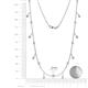 4 - Belina (17 Stn/2mm) Round Aquamarine and Diamond Drop Station Necklace 