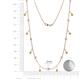 4 - Belina (17 Stn/2mm) Round Citrine and Diamond Drop Station Necklace 