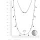 4 - Belina (17 Stn/2mm) Round Iolite and Diamond Drop Station Necklace 