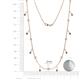 4 - Belina (17 Stn/2mm) Round Smoky Quartz and Diamond Drop Station Necklace 