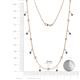 4 - Belina (17 Stn/2mm) Blue and White Diamond Drop Station Necklace 