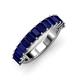 4 - Alaya Emerald Cut Blue Sapphire 14 Stone Wedding Band 