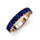 4 - Alaya Emerald Cut Blue Sapphire 14 Stone Wedding Band 