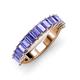 4 - Alaya Emerald Cut Tanzanite 14 Stone Wedding Band 