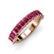 4 - Alaya Emerald Cut Pink Tourmaline 14 Stone Wedding Band 