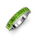 4 - Alaya Emerald Cut Peridot 14 Stone Wedding Band 