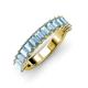 4 - Alaya Emerald Cut Aquamarine 14 Stone Wedding Band 