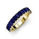 4 - Alaya Emerald Cut Blue Sapphire 14 Stone Wedding Band 