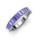 4 - Alaya Emerald Cut Tanzanite 14 Stone Wedding Band 