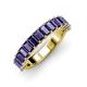4 - Alaya Emerald Cut Iolite 14 Stone Wedding Band 