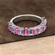 2 - Alaya Emerald Cut Pink Sapphire and Diamond 14 Stone Wedding Band 