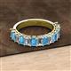 2 - Alaya Emerald Cut Blue Topaz and Diamond 14 Stone Wedding Band 