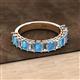 2 - Alaya Emerald Cut Blue Topaz and Diamond 14 Stone Wedding Band 