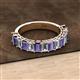 2 - Alaya Emerald Cut Iolite and Diamond 14 Stone Wedding Band 