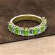 2 - Alaya Emerald Cut Peridot and Diamond 14 Stone Wedding Band 