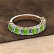 2 - Alaya Emerald Cut Peridot and Diamond 14 Stone Wedding Band 