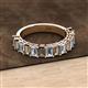 2 - Alaya Emerald Cut Smoky Quartz and Diamond 14 Stone Wedding Band 