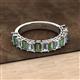 2 - Alaya Emerald Cut Diamond and Lab Created Alexandrite 14 Stone Wedding Band 