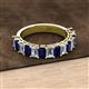 2 - Alaya Emerald Cut Blue Sapphire and Diamond 14 Stone Wedding Band 
