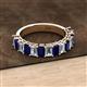 2 - Alaya Emerald Cut Blue Sapphire and Diamond 14 Stone Wedding Band 