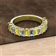 2 - Alaya Emerald Cut Yellow Sapphire and Diamond 14 Stone Wedding Band 
