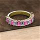 2 - Alaya Emerald Cut Pink Sapphire and Diamond 14 Stone Wedding Band 