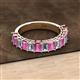 2 - Alaya Emerald Cut Pink Sapphire and Diamond 14 Stone Wedding Band 