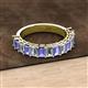 2 - Alaya Emerald Cut Tanzanite and Diamond 14 Stone Wedding Band 