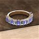 2 - Alaya Emerald Cut Tanzanite and Diamond 14 Stone Wedding Band 
