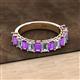 2 - Alaya Emerald Cut Amethyst and Diamond 14 Stone Wedding Band 