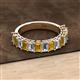 2 - Alaya Emerald Cut Citrine and Diamond 14 Stone Wedding Band 