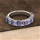 2 - Alaya Emerald Cut Iolite and Diamond 14 Stone Wedding Band 