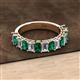 2 - Alaya Emerald Cut Emerald and Diamond 14 Stone Wedding Band 