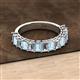 2 - Alaya Emerald Cut Aquamarine and Diamond 14 Stone Wedding Band 