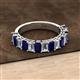 2 - Alaya Emerald Cut Blue Sapphire and Diamond 14 Stone Wedding Band 
