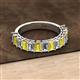 2 - Alaya Emerald Cut Yellow Sapphire and Diamond 14 Stone Wedding Band 
