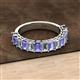 2 - Alaya Emerald Cut Tanzanite and Diamond 14 Stone Wedding Band 