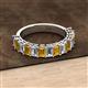 2 - Alaya Emerald Cut Citrine and Diamond 14 Stone Wedding Band 