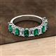 2 - Alaya Emerald Cut Emerald and Diamond 14 Stone Wedding Band 