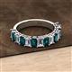 2 - Alaya Emerald Cut London Blue Topaz and Diamond 14 Stone Wedding Band 