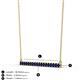 3 - Noya 2.00 mm Round Blue Sapphire Horizontal Bar Pendant Necklace 