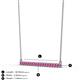 3 - Noya 2.00 mm Round Pink Sapphire Horizontal Bar Pendant Necklace 