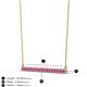 3 - Noya 2.00 mm Round Pink Sapphire Horizontal Bar Pendant Necklace 