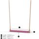 3 - Noya 2.00 mm Round Pink Sapphire Horizontal Bar Pendant Necklace 