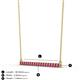3 - Noya 2.00 mm Round Pink Tourmaline Horizontal Bar Pendant Necklace 