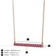 3 - Noya 2.00 mm Round Pink Tourmaline Horizontal Bar Pendant Necklace 