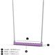 3 - Noya 2.00 mm Round Amethyst Horizontal Bar Pendant Necklace 