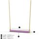 3 - Noya 2.00 mm Round Amethyst Horizontal Bar Pendant Necklace 
