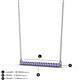 3 - Noya 2.00 mm Round Iolite Horizontal Bar Pendant Necklace 